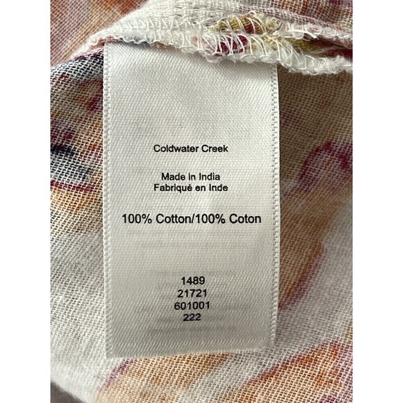 Coldwater Creek 1X Top Multi Floral Beach Womens Slub Knit Lagenlook Long Sleeve - Picture 9 of 10